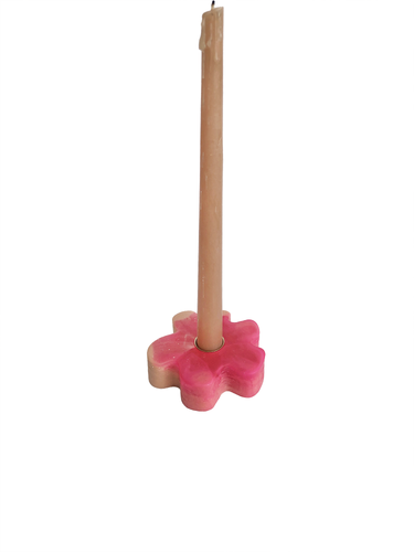 Flower Candlestick Holder - pink/beige sample piece