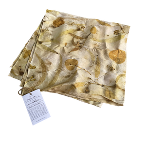 Botanical Print Silk Scarf in Eucalypt, 60 cm