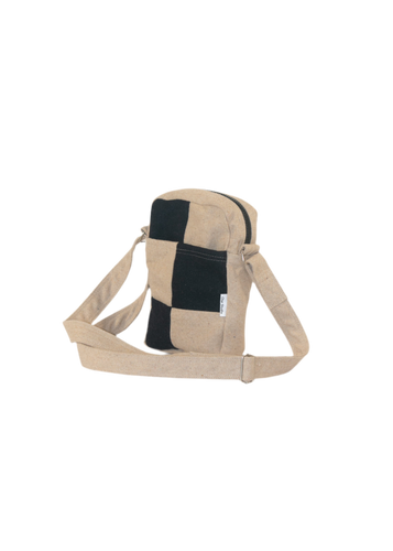 Edith Bag (Beige and Navy Patchwork)