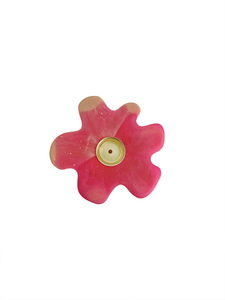 Flower Candlestick Holder - pink/beige sample piece