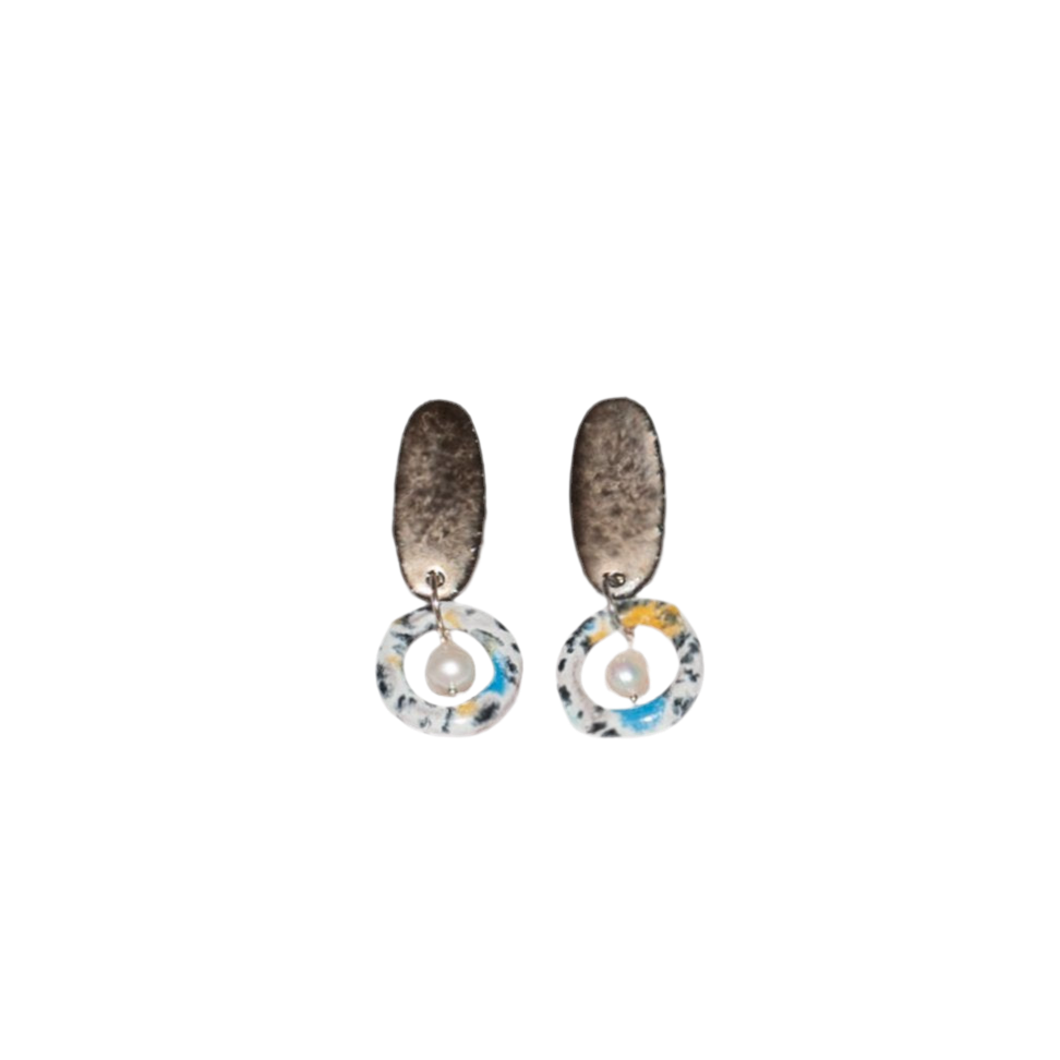 Harpsichord Earrings - Bronze