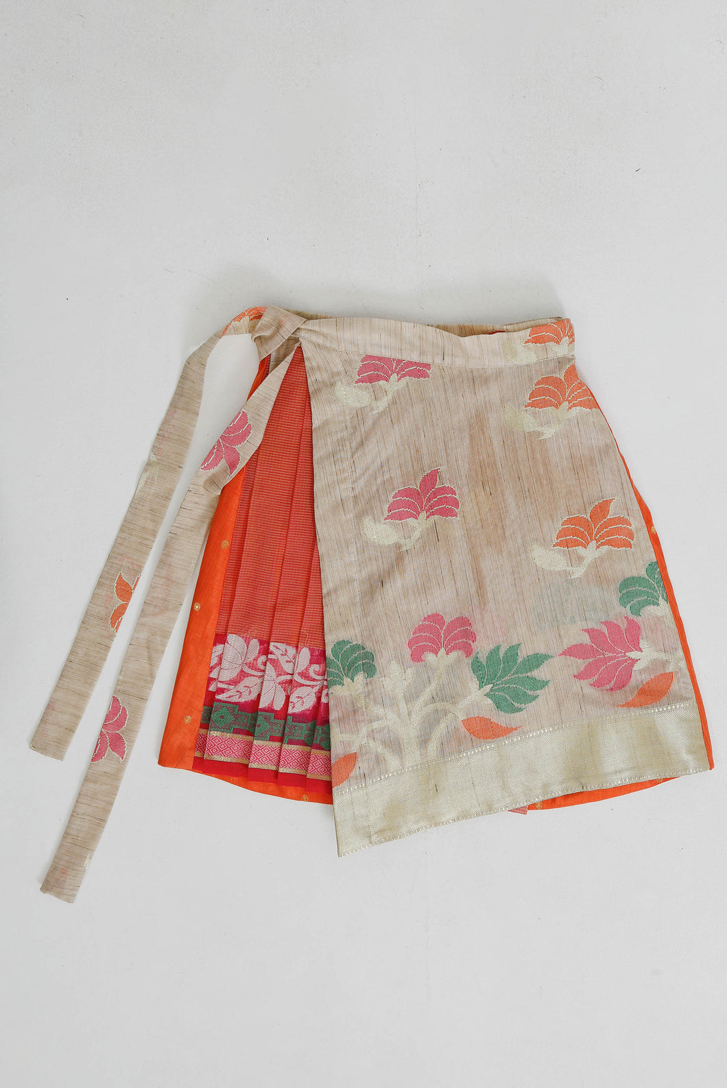 Pleated Pallu Wrap Skirt Small