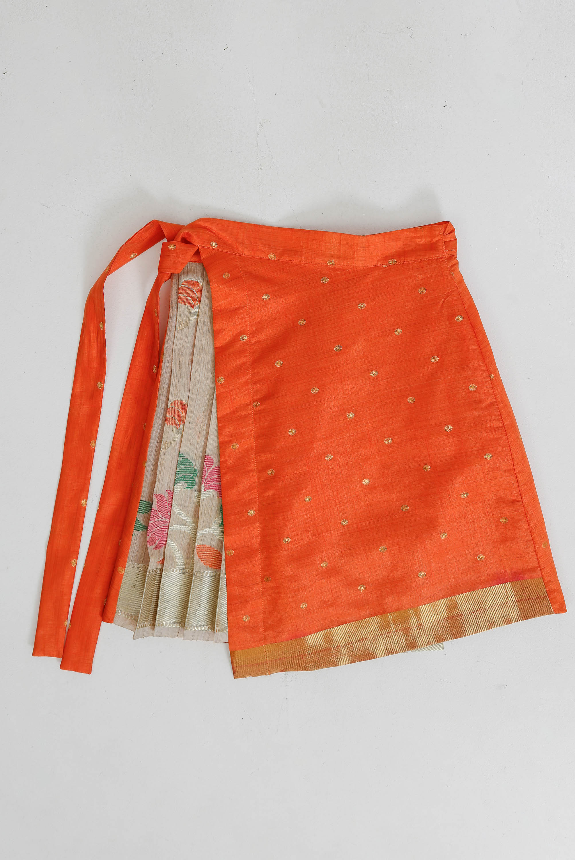 Pleated Pallu Wrap Skirt Small