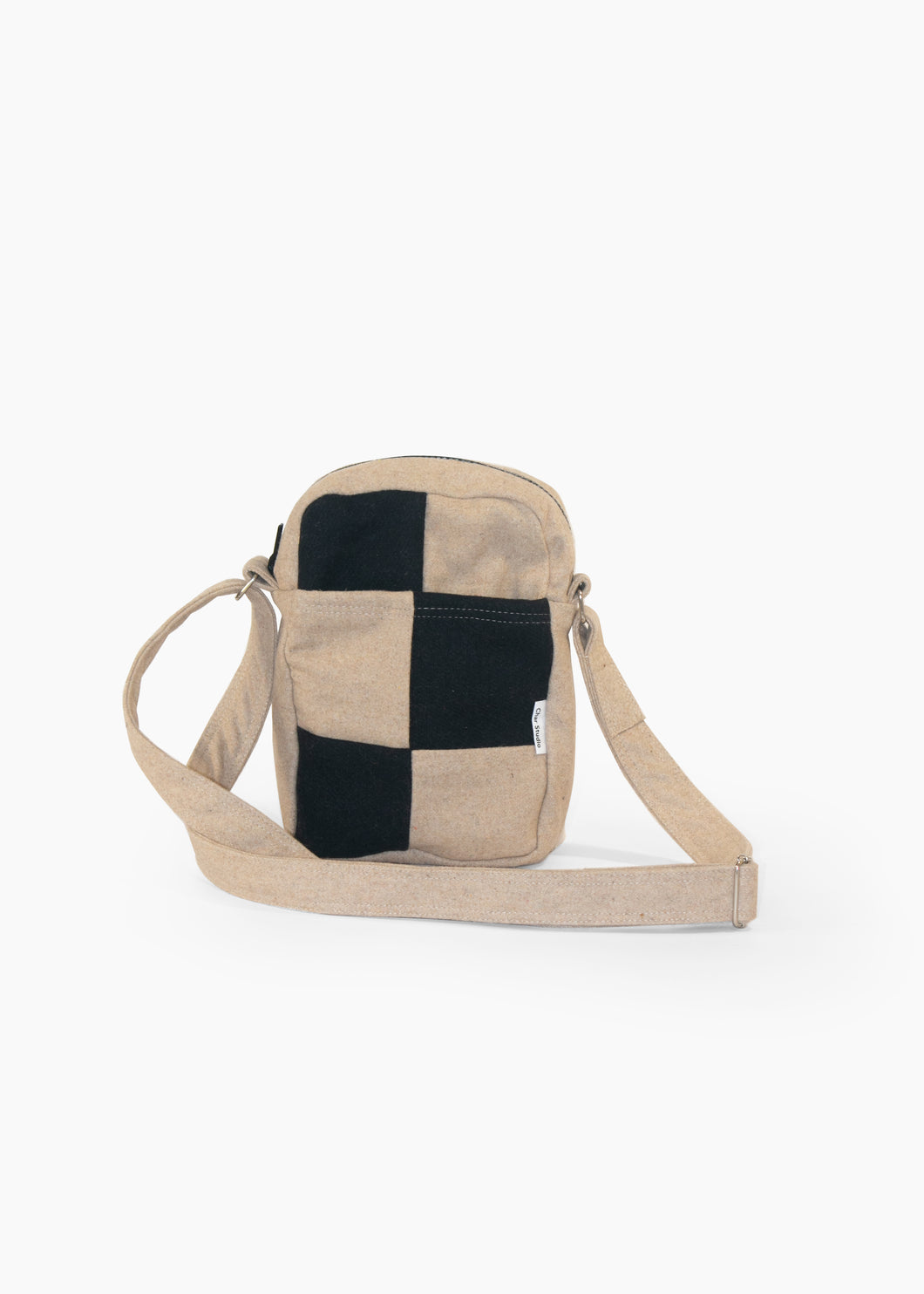 Edith Bag (Beige and Navy Patchwork)