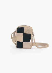 Edith Bag (Beige and Navy Patchwork)