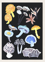 Load image into Gallery viewer, Lisa Hu Mushrooms at Night A3 Print