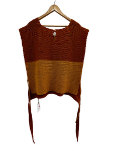 Fine Selection Hand Knitted Side Tie Vest Mustard