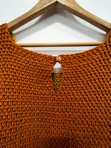Fine Selection Hand Knitted Side Tie Vest Mustard