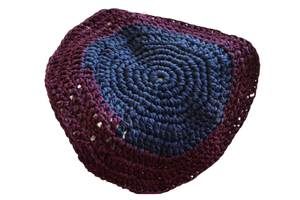 Navy Blue + Plum Recycled T-Shirt Yarn Mat