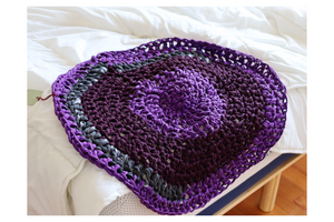 Purple + Plum Mat from Recycled T-shirt Yarn