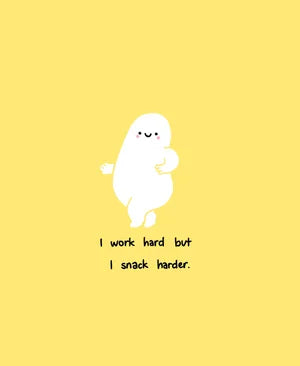 I work hard but I snack harder. A4 Art Print.