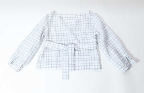 Crossover Top Linen Check - SALE