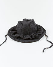 Load image into Gallery viewer, Ruffle Brim Hat - Charcoal Check
