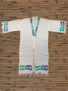 Long Bamboo Woodblock Print Robe