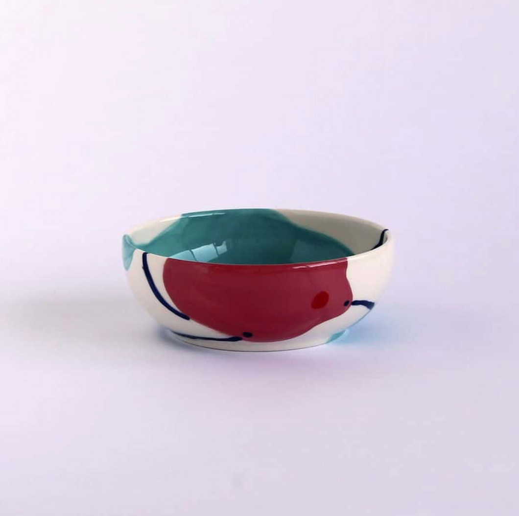 Blue and Pink Painting - Cereal Bowl