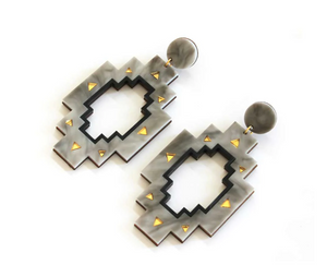 Tizita Earrings - Grey Marble