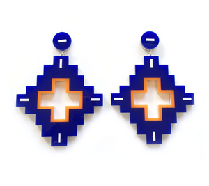 Msalaba Earrings - Electric Blue