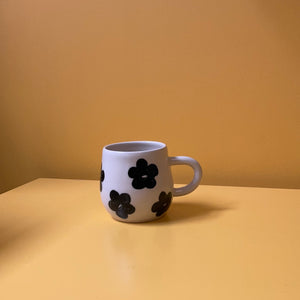 Lisa Hu Black Floral Mug