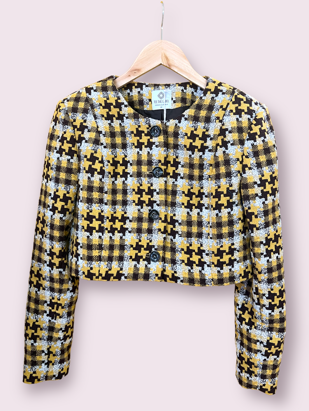 Winnie Cropped Jacket with buttons yellow