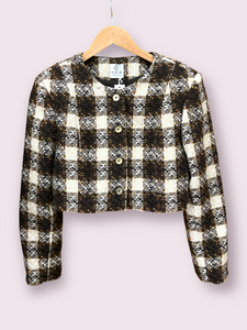 Winnie Cropped Jacket with buttons brown