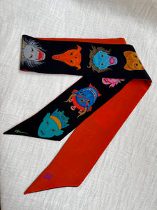 "Midi Tudey" - Peace Silk Ribbon Tie Art Scarf